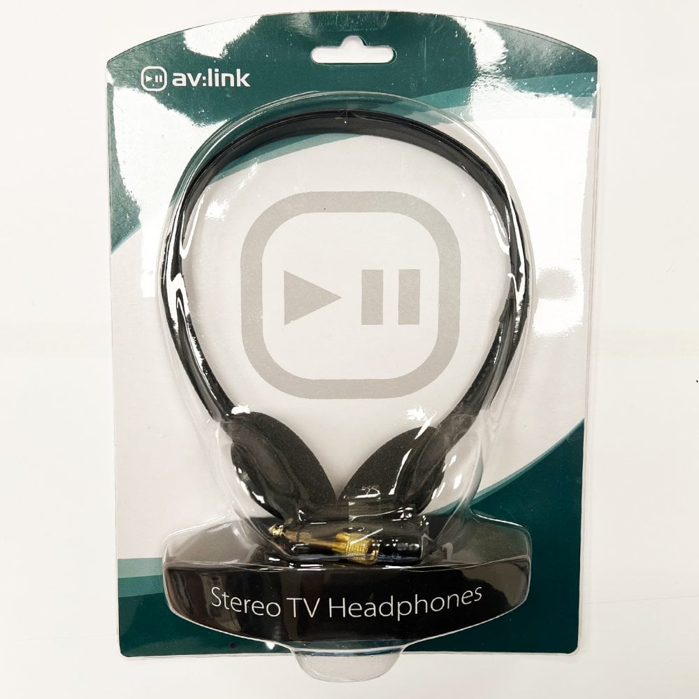 Stereo TV Headphones Mono Slide Switch inc Adaptor