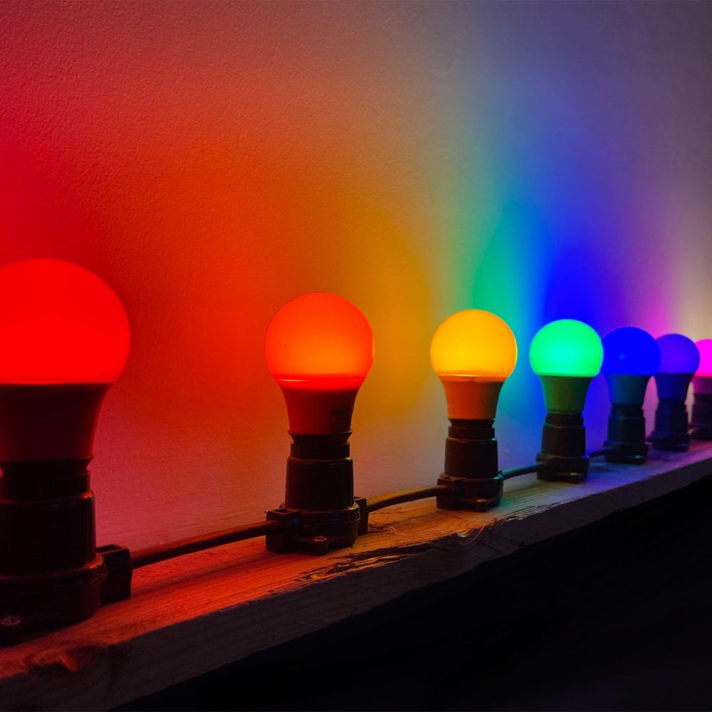 LED GLS ES Light Bulbs 6w Multi Coloured Lamps Festoon Home