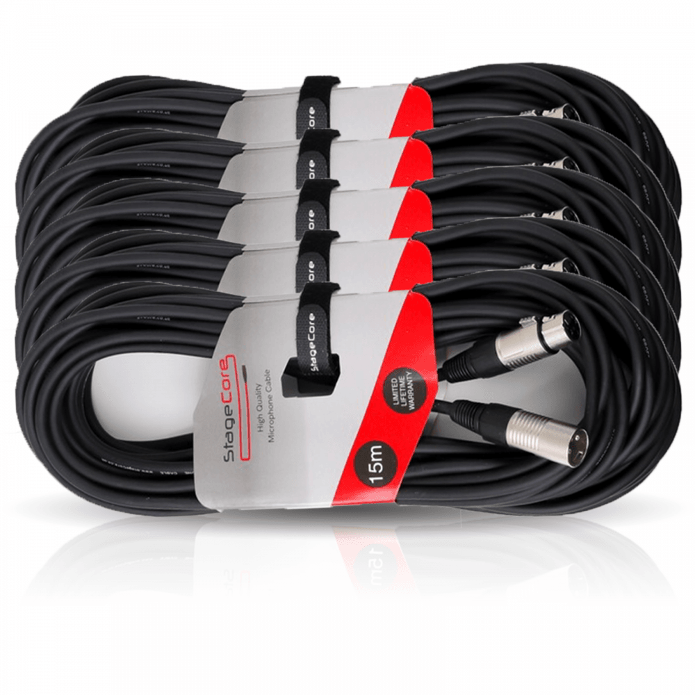 15m Pro Quality Microphone Audio Signal Cable Leads