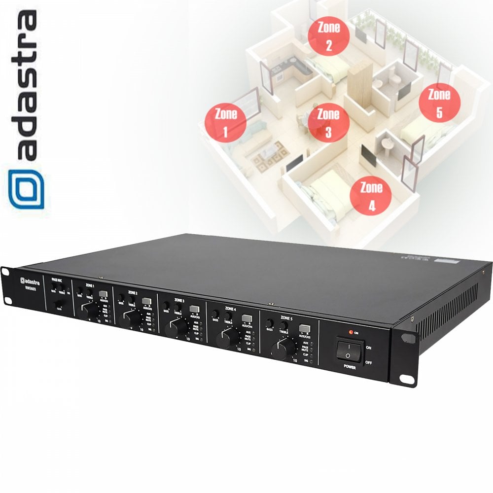 RMS605 5 Zone 100V or 4-16 Ohm Amplifier