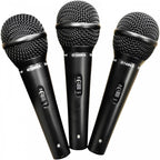 Professional Dynamic Vocal Microphone Triple Microphone Kit Inc. leads