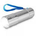 9 ultra-bright white LEDs Silver Metal Torch LED