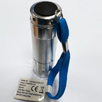 9 ultra-bright white LEDs Silver Metal Torch LED