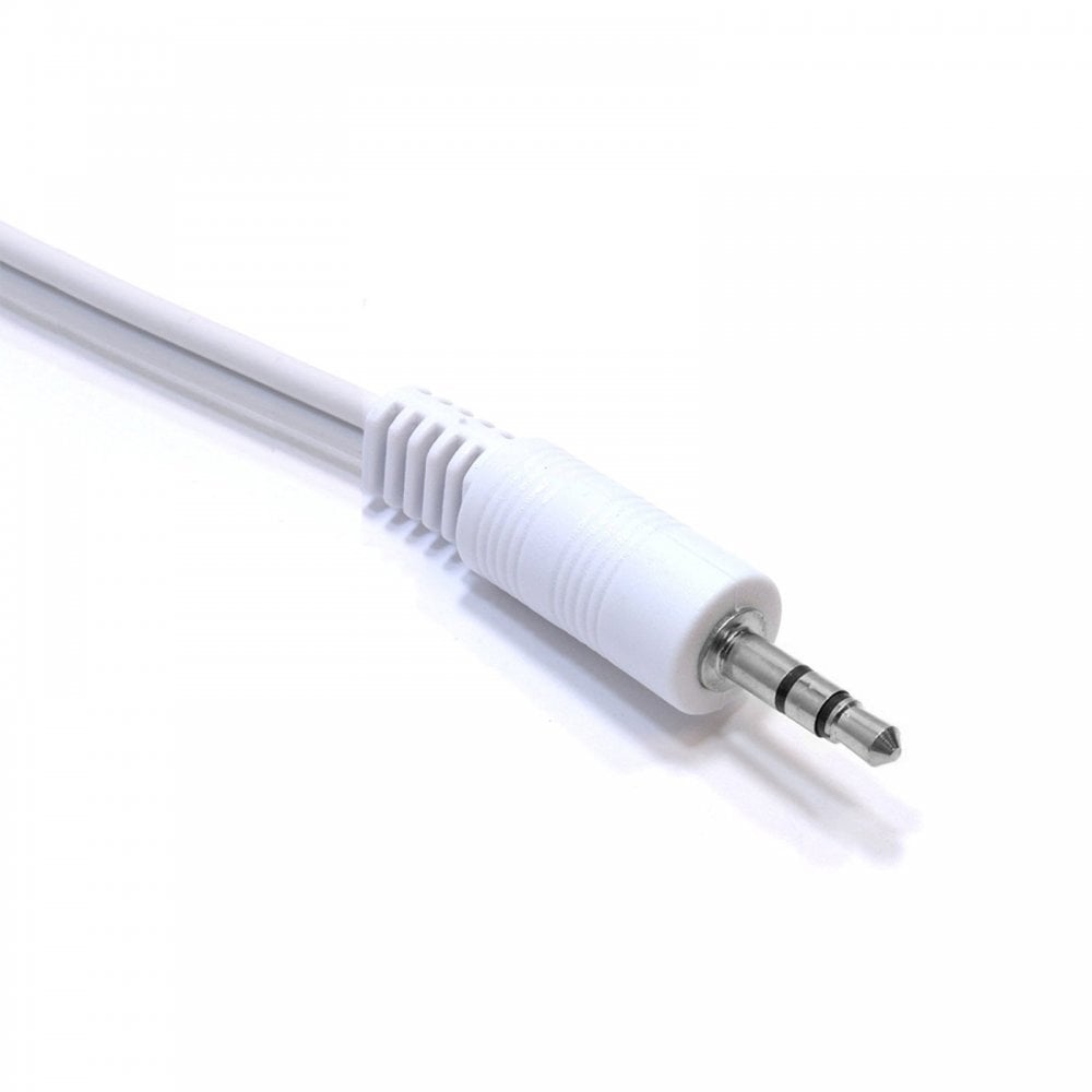 White Headphone Splitter Nickle 3.5mm Stereo to Twin Sockets