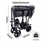 Compact Folding Wheelchair Aluminium Transit Chair
