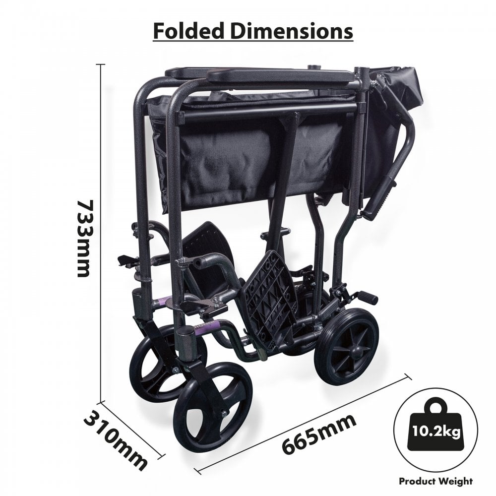 Compact Folding Wheelchair Aluminium Transit Chair
