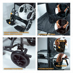 Compact Folding Wheelchair Steel Transit Chair