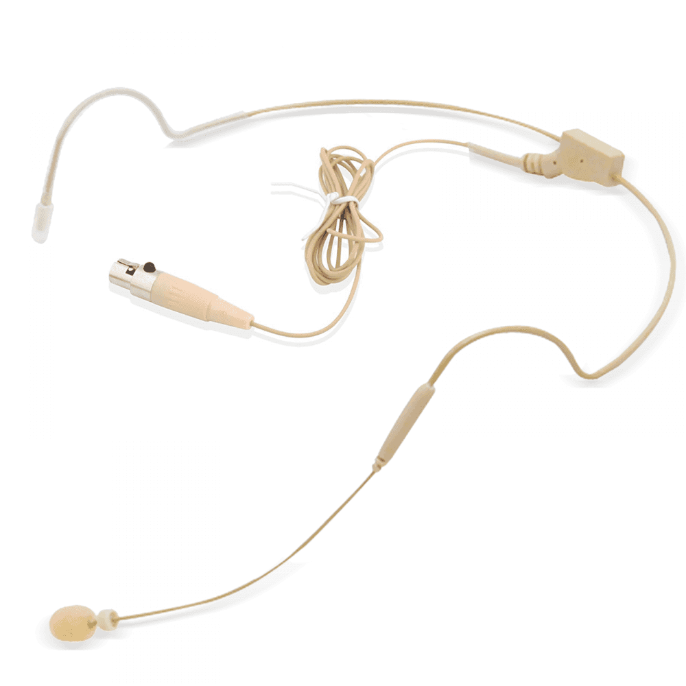 Beige Headset Microphone 3 Pin Mini XLR