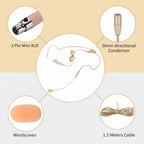 Beige Headset Microphone 3 Pin Mini XLR