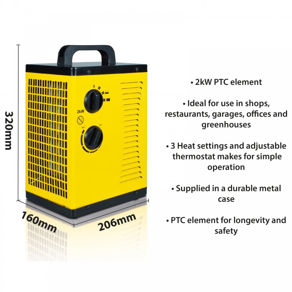 Elite 2kW PTC Turbo Fan Industrial Space Heater