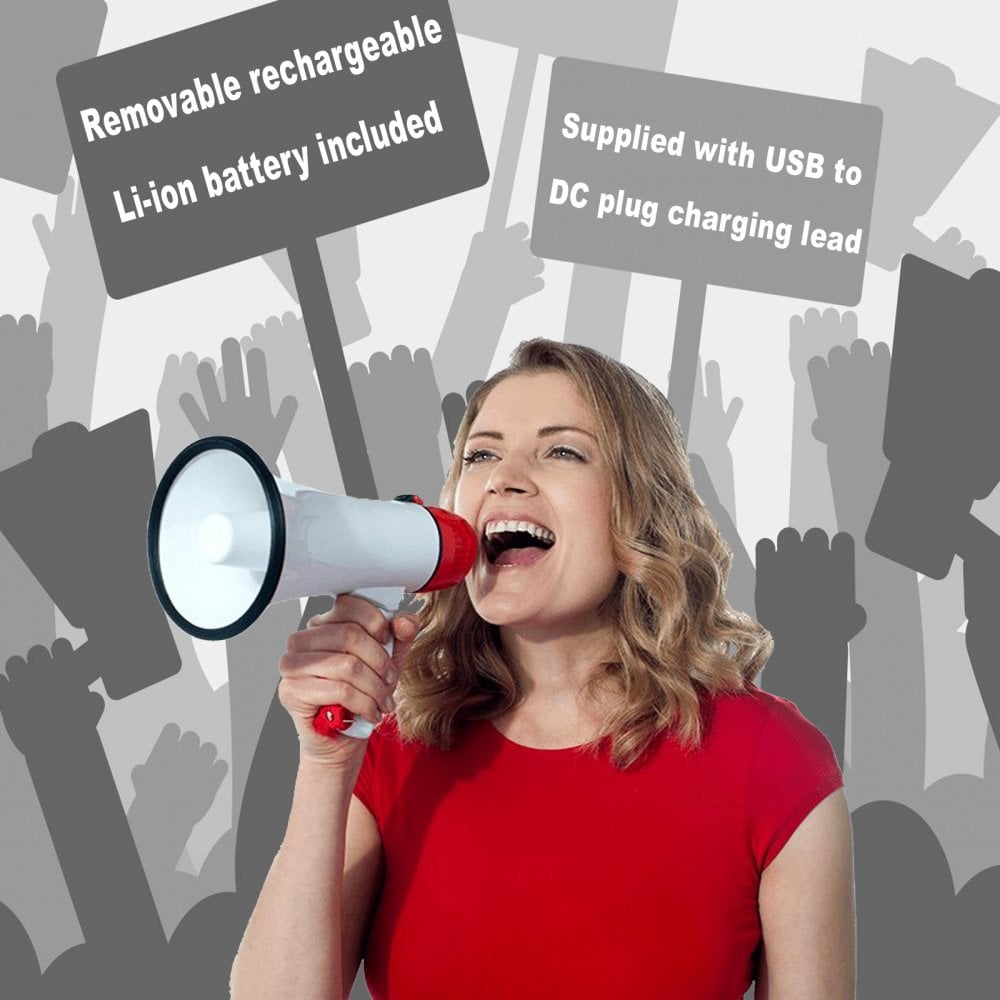 RM10 USB Rechargeable Megaphone 10W with Siren