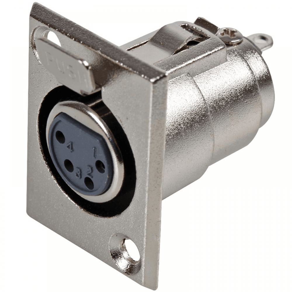 4 Pin XLR Female Chassis Socket with Solder Terminals