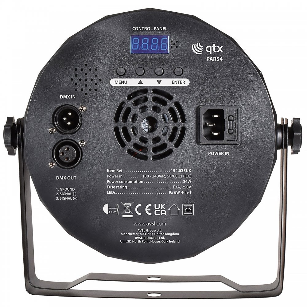 Par54 Quad Par Light Fixture Pack inc Remote, Leads & Case