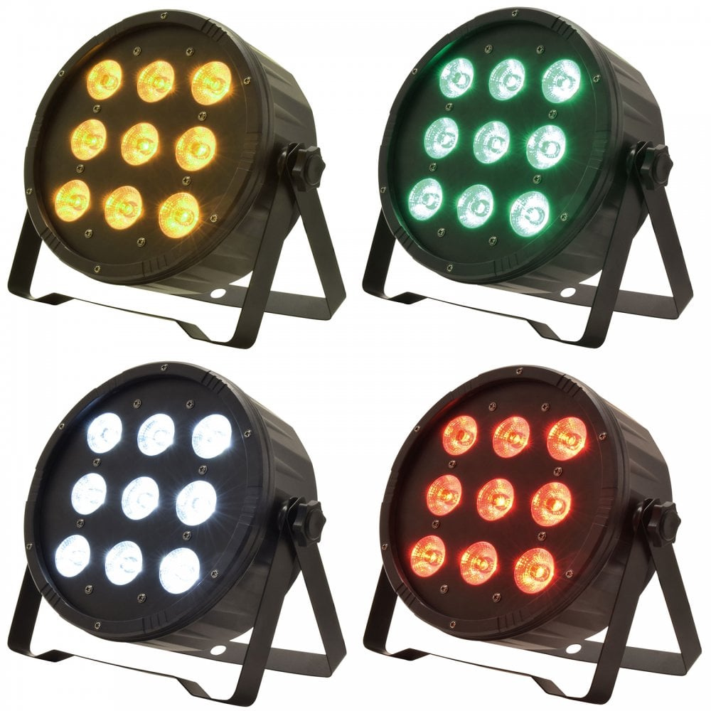 Par54 Quad Par Light Fixture Pack inc Remote, Leads & Case