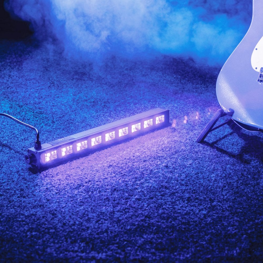 Pack of 2 QTX Blacklight Lighting Bar UV LED Batten & Carry Bag