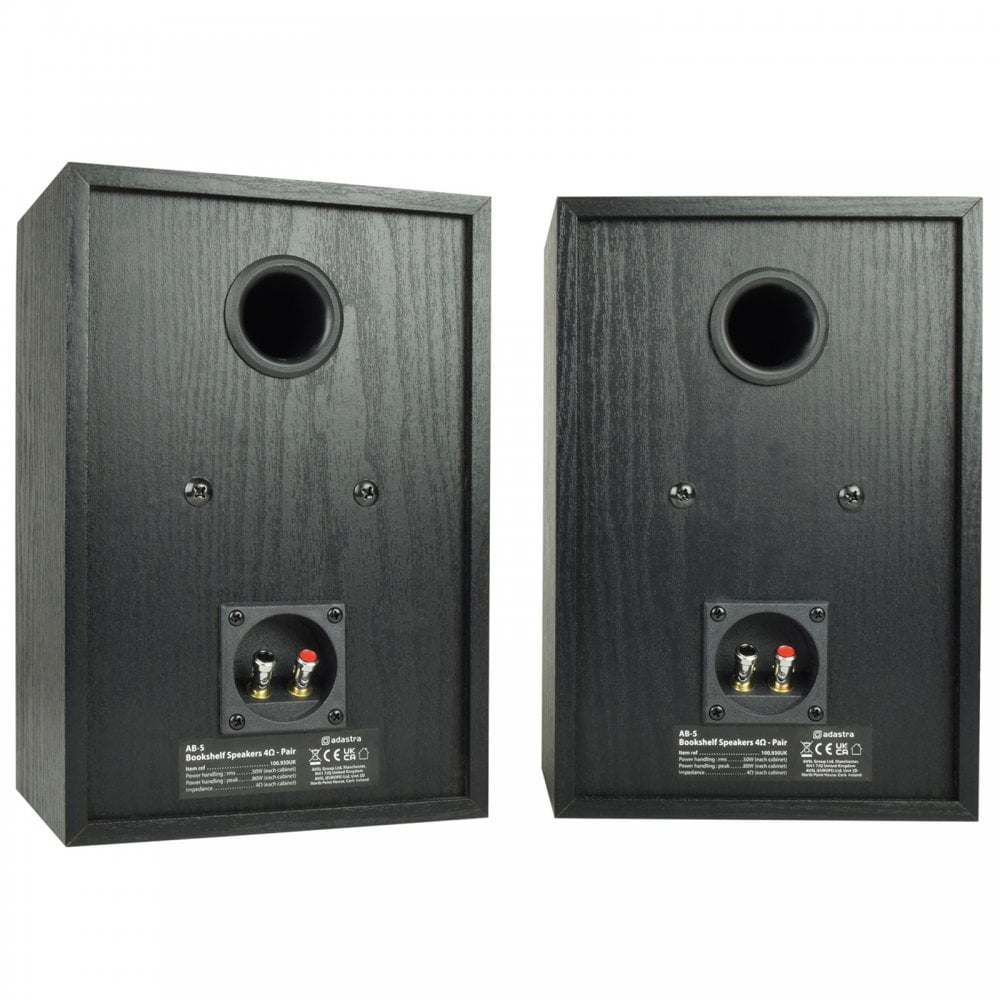 AB-5 Traditional Woodgrain Vinyl Bookshelf Speakers