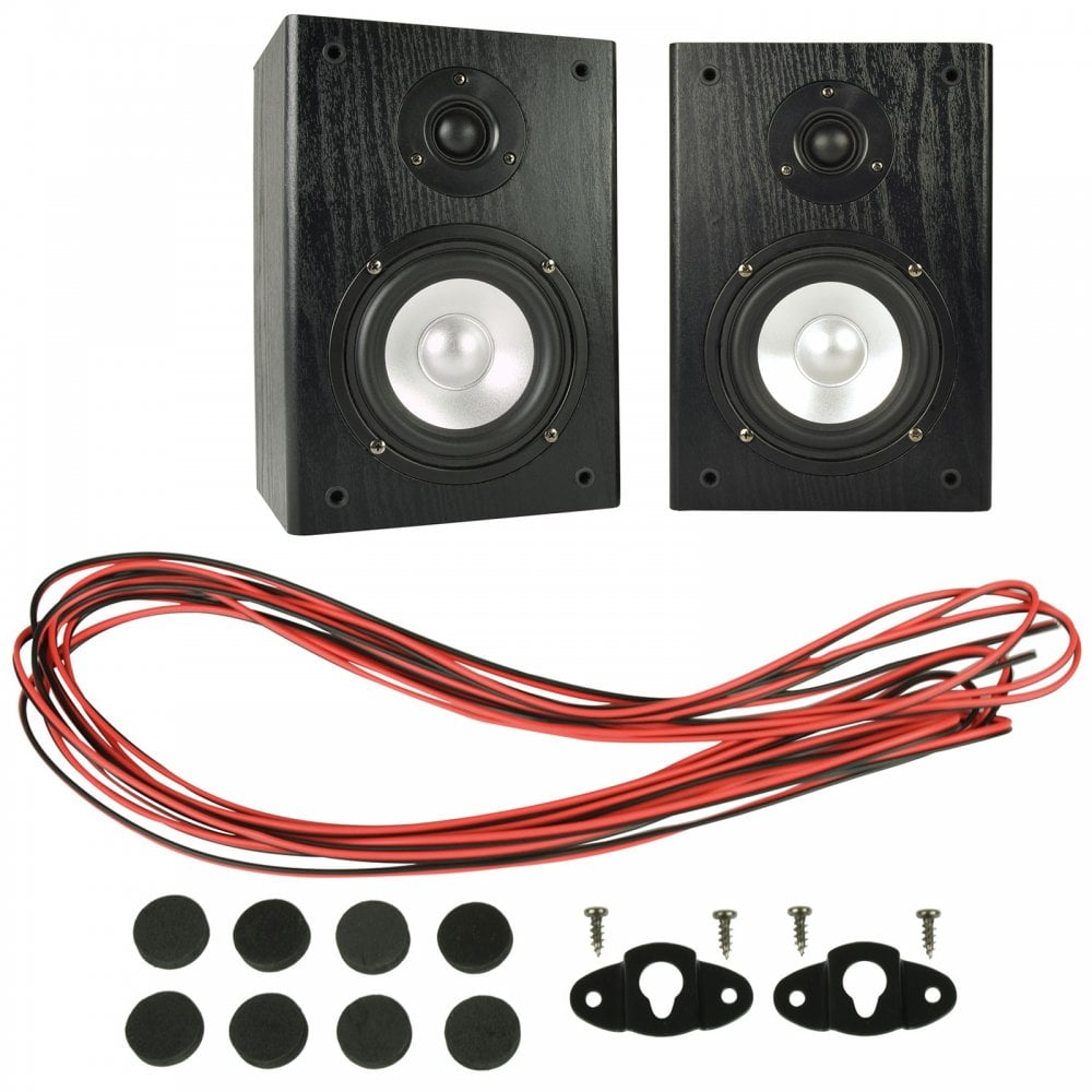 AB-5 Traditional Woodgrain Vinyl Bookshelf Speakers