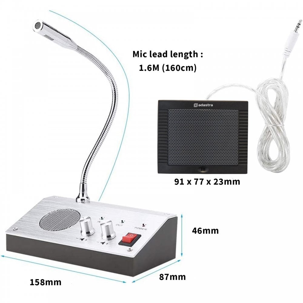 2 Way Talk Through Glass or Counter Top Intercom