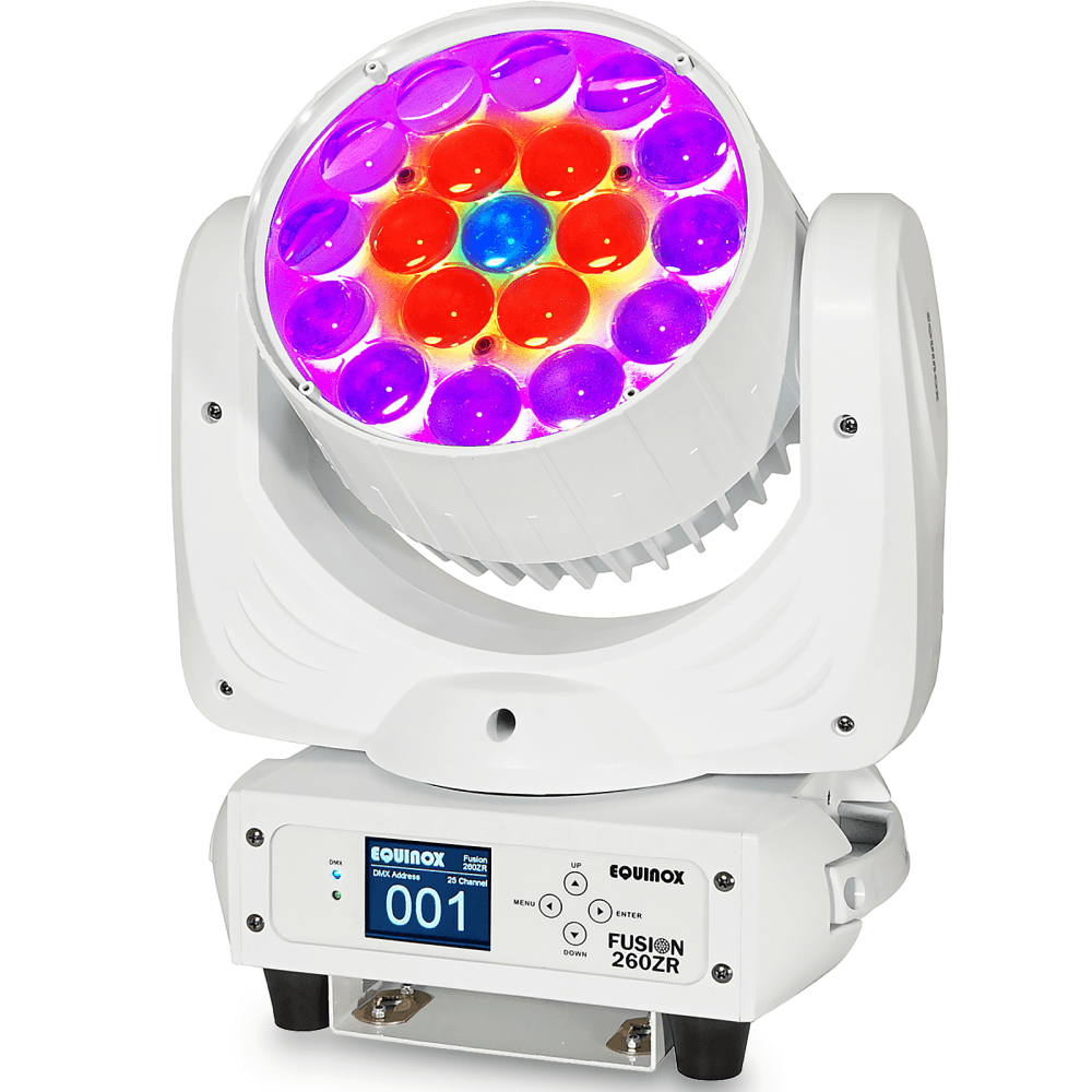 Quad Colour LED Moving Head Wash with Zoom White