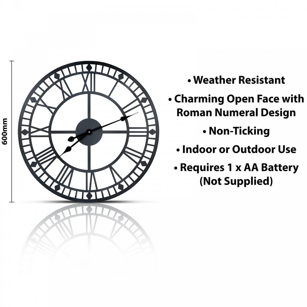 Home Garden Black Classic Open Face Design Large