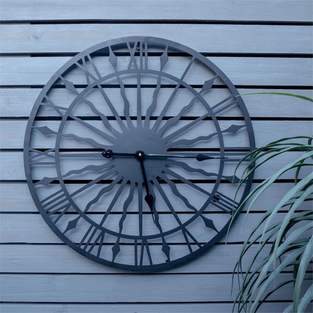Home Garden Black Sun Open Face Design Large