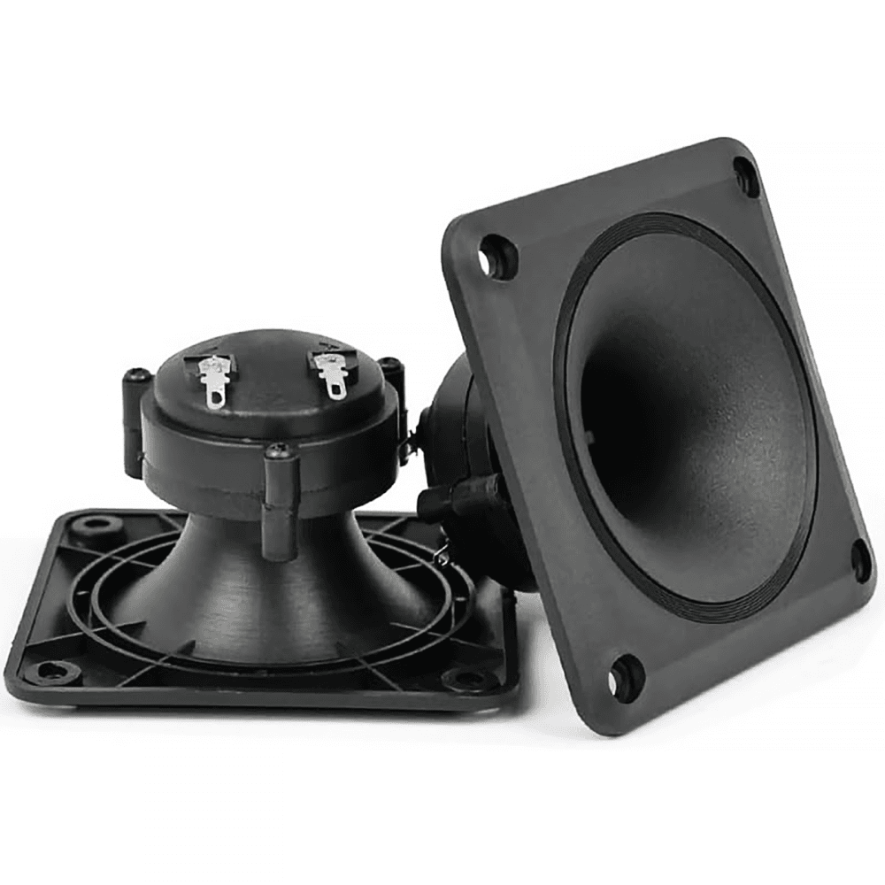 Pair of Square Piezo Horn Tweeters 3.4 inch x 3.4 inch
