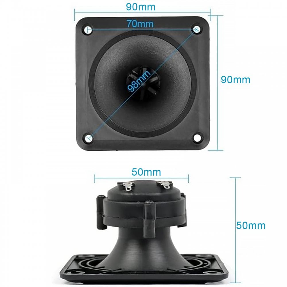 Pair of Square Piezo Horn Tweeters 3.4 inch x 3.4 inch