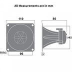 Pair of Square Piezo Horn Tweeters 4.4 inch x 4.4 inch