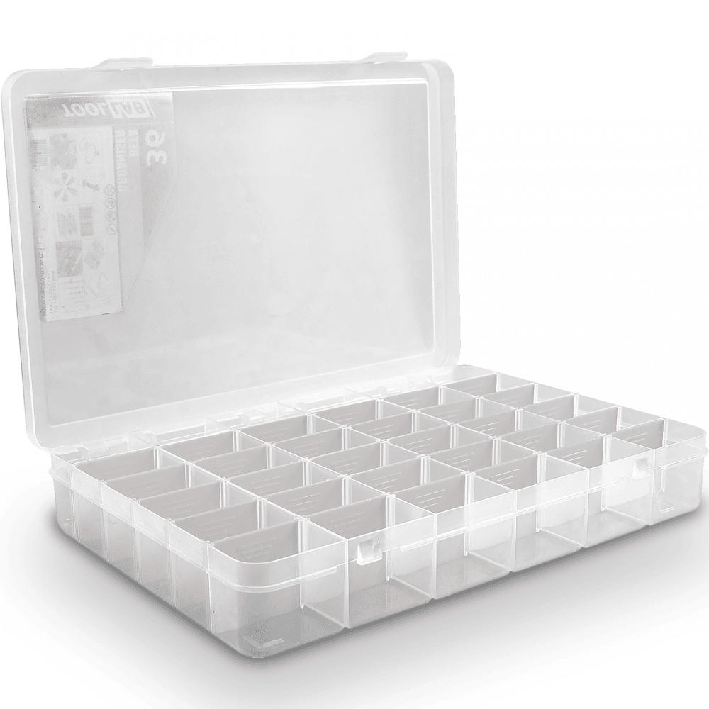 10.5" Beta Organiser 36 Compartment Polypropylene Box