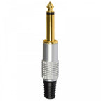 10pc 6.35mm Gold Plated Mono Jack Plug Metal Body Connector