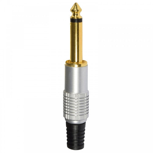 10pc 6.35mm Gold Plated Mono Jack Plug Metal Body Connector