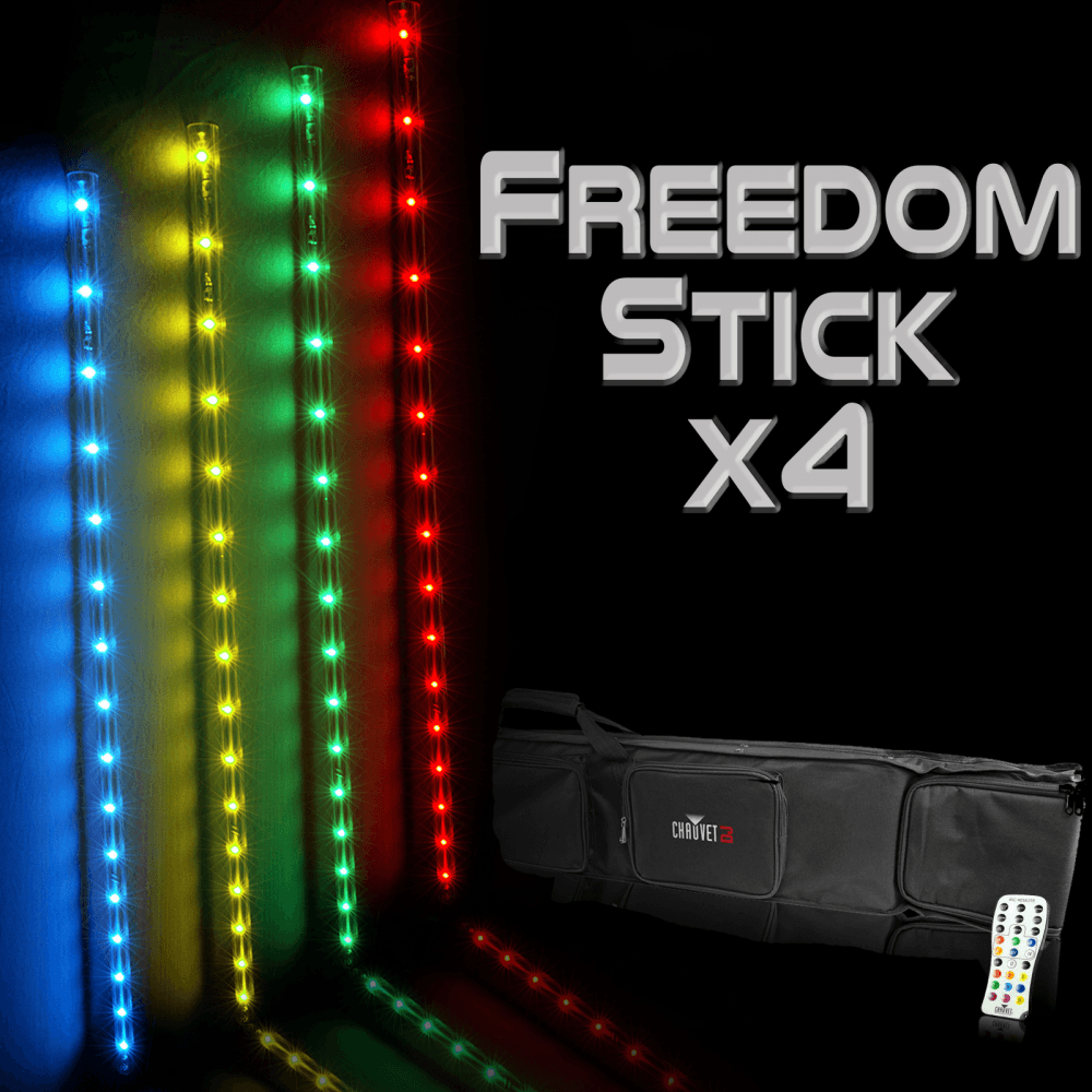 Freedom Stick x4 Pack LED Light Fixture inc RC & Bag