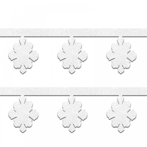 2.4M long White with Glitter Snowflake Garland for Christmas