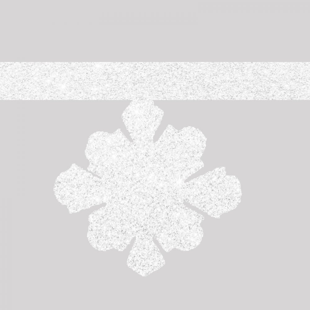 2.4M long White with Glitter Snowflake Garland for Christmas