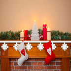 2.4M long White with Glitter Snowflake Garland for Christmas