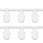 2.4M long White with Glitter Snowman Garland for Christmas