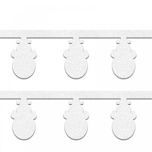 2.4M long White with Glitter Snowman Garland for Christmas