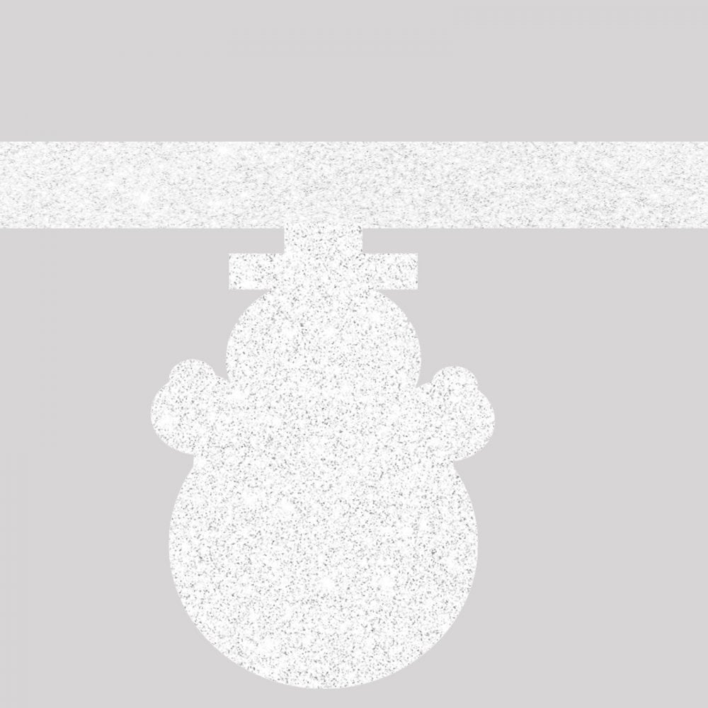 2.4M long White with Glitter Snowman Garland for Christmas
