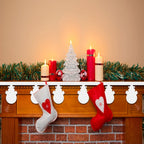 2.4M long White with Glitter Snowman Garland for Christmas