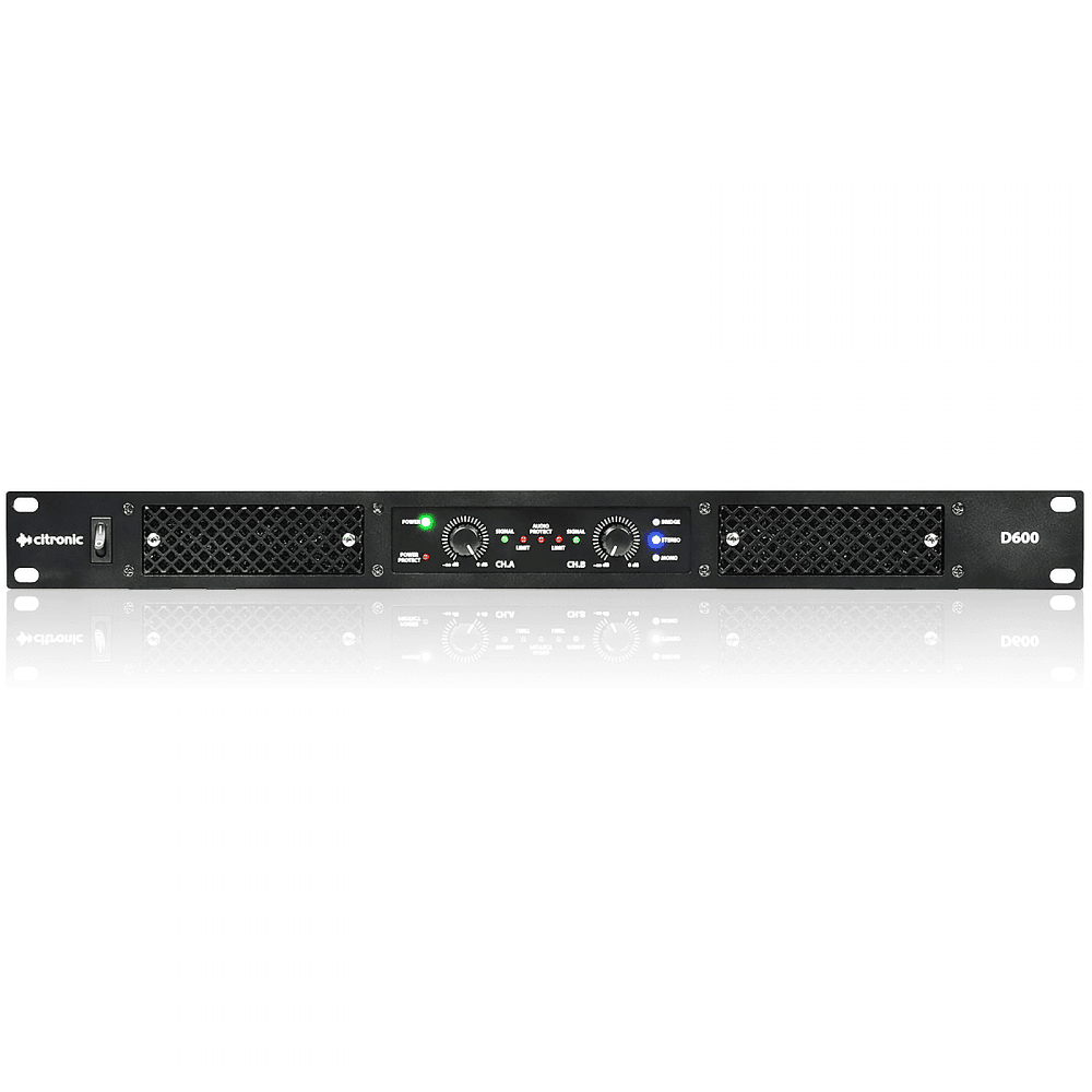 Lightweight Class D Stereo PA Amplifier 1U 600w