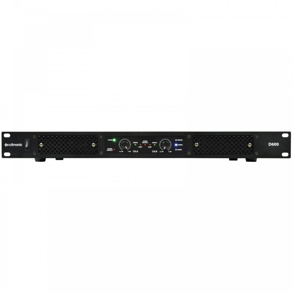 Lightweight Class D Stereo PA Amplifier 1U 600w
