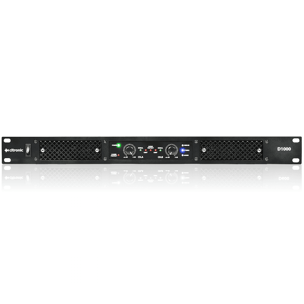 Lightweight Class D Stereo PA Amplifier 1U 1000w