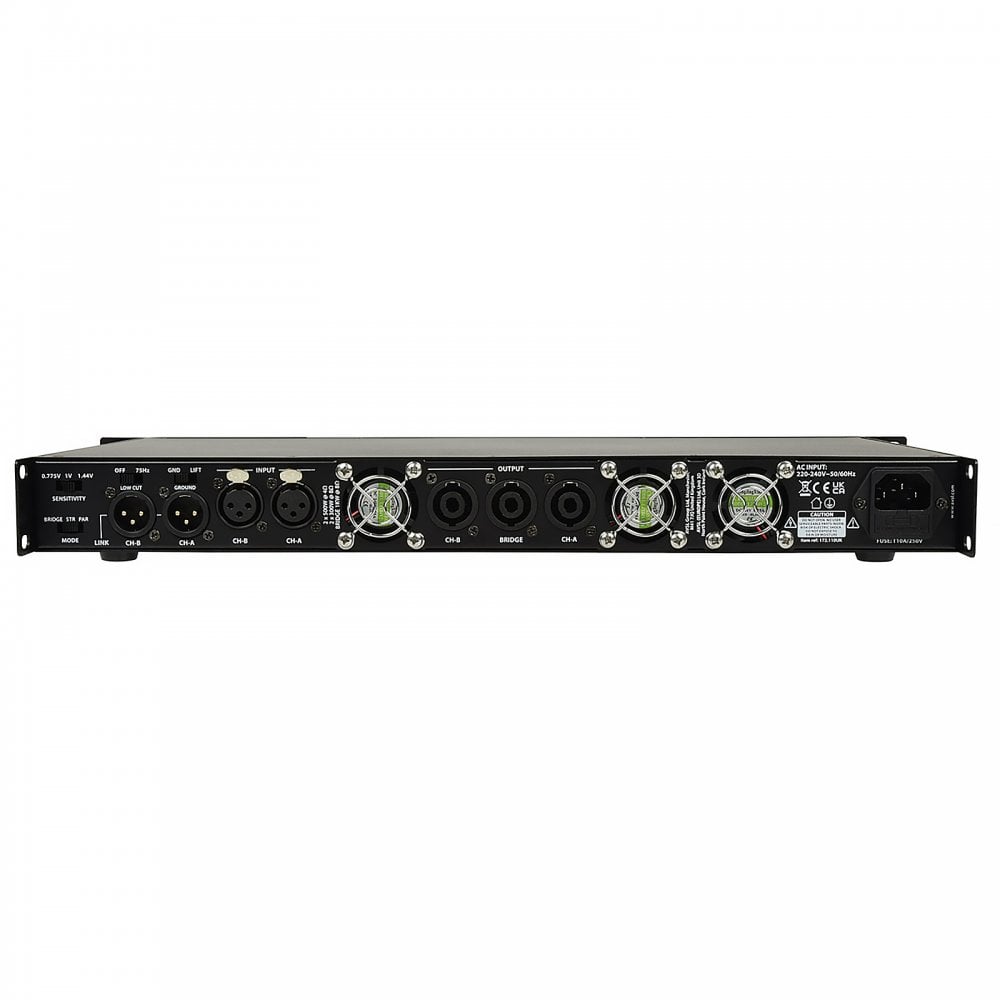 Lightweight Class D Stereo PA Amplifier 1U 1000w