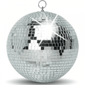 Silver Mirror Ball Decor Lighting 250mm 10"