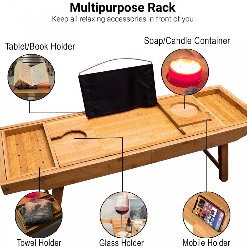 Luxury Extendable Bath Bed Tray 75-103cm