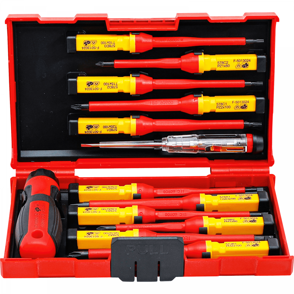 Interchangeable VDE Screwdriver Set In Storage case