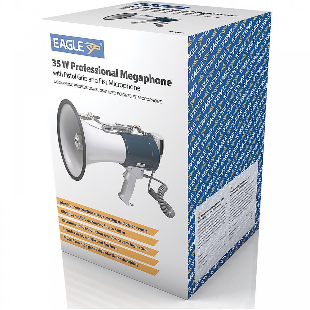 35W Loud Hailer Pistol Grip Megaphone with Siren