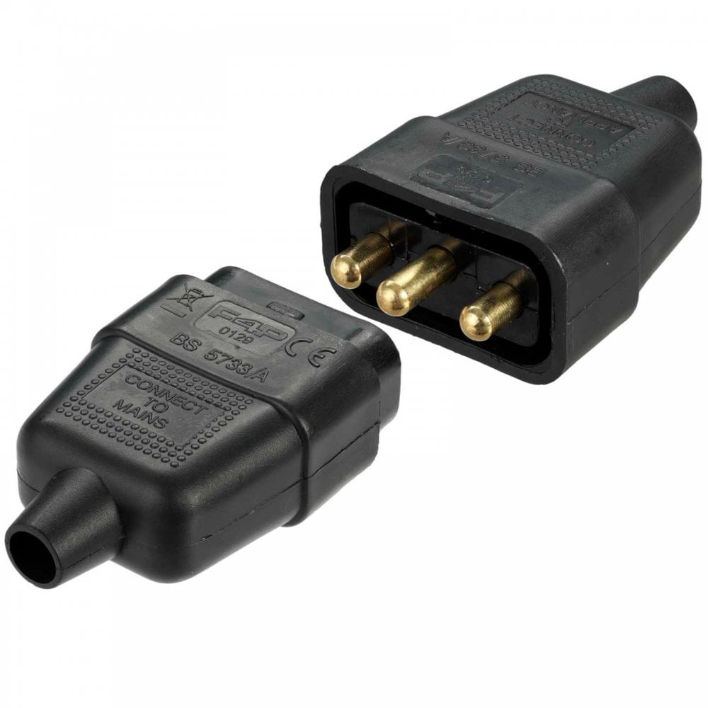 3 Way 10 A In-line Impact Resistant Mains Connector