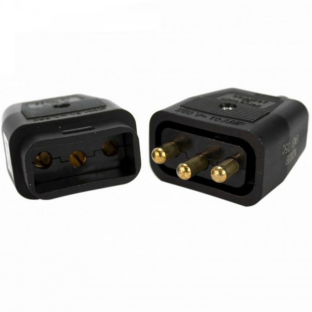 3 Way 10 A In-line Impact Resistant Mains Connector