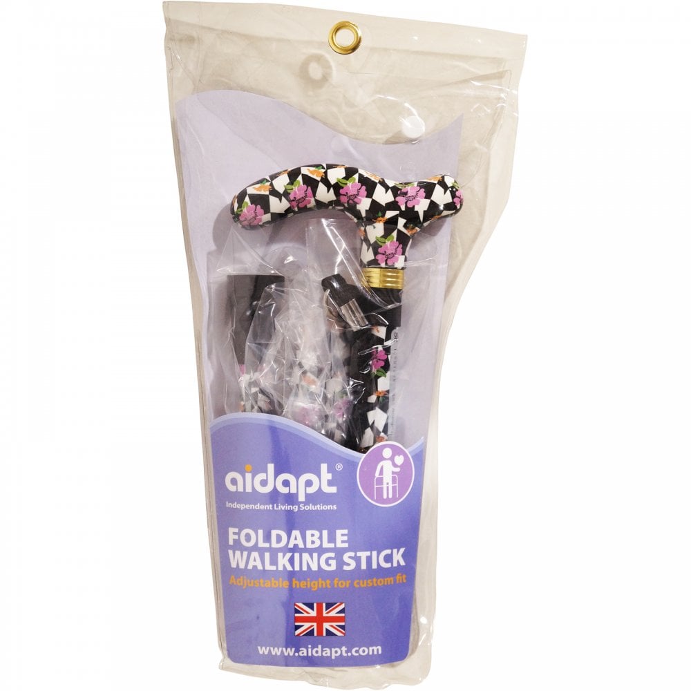 High Quality Folding & Extendable Patterned Walking Stick - Broadway